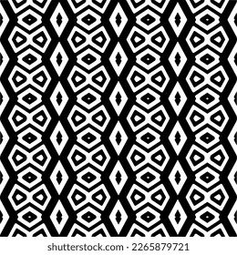 Vector geometric seamless pattern. Minimal ornamental background with abstract shapes. Black and white texture. Simple abstract ornament background. Dark repeat design for decor, fabric, cloth.