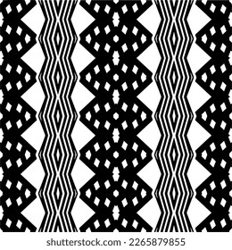 Vector geometric seamless pattern. Minimal ornamental background with abstract shapes. Black and white texture. Simple abstract ornament background. Dark repeat design for decor, fabric, cloth.