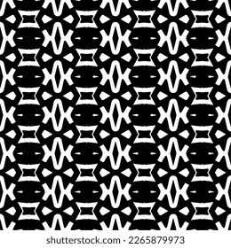Vector geometric seamless pattern. Minimal ornamental background with abstract shapes. Black and white texture. Simple abstract ornament background. Dark repeat design for decor, fabric, cloth.