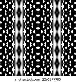 Vector geometric seamless pattern. Minimal ornamental background with abstract shapes. Black and white texture. Simple abstract ornament background. Dark repeat design for decor, fabric, cloth.