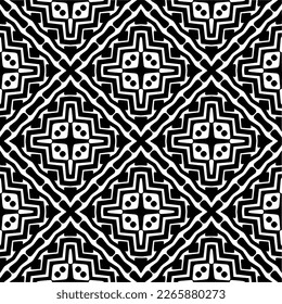 Vector geometric seamless pattern. Minimal ornamental background with abstract shapes. Black and white texture. Simple abstract ornament background. Dark repeat design for decor, fabric, cloth.