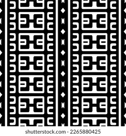 Vector geometric seamless pattern. Minimal ornamental background with abstract shapes. Black and white texture. Simple abstract ornament background. Dark repeat design for decor, fabric, cloth.