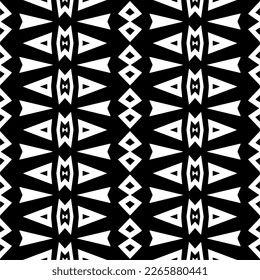 Vector geometric seamless pattern. Minimal ornamental background with abstract shapes. Black and white texture. Simple abstract ornament background. Dark repeat design for decor, fabric, cloth.