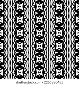 Vector geometric seamless pattern. Minimal ornamental background with abstract shapes. Black and white texture. Simple abstract ornament background. Dark repeat design for decor, fabric, cloth.