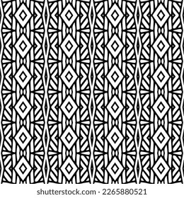 Vector geometric seamless pattern. Minimal ornamental background with abstract shapes. Black and white texture. Simple abstract ornament background. Dark repeat design for decor, fabric, cloth.