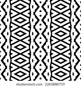 Vector geometric seamless pattern. Minimal ornamental background with abstract shapes. Black and white texture. Simple abstract ornament background. Dark repeat design for decor, fabric, cloth.