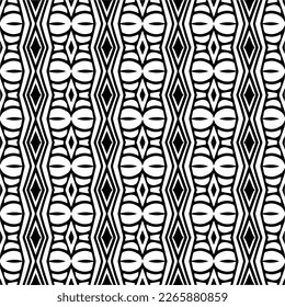 Vector geometric seamless pattern. Minimal ornamental background with abstract shapes. Black and white texture. Simple abstract ornament background. Dark repeat design for decor, fabric, cloth.