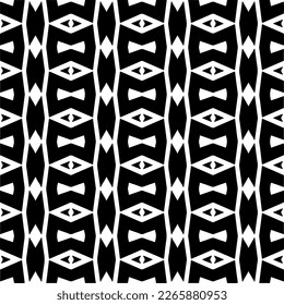 Vector geometric seamless pattern. Minimal ornamental background with abstract shapes. Black and white texture. Simple abstract ornament background. Dark repeat design for decor, fabric, cloth.