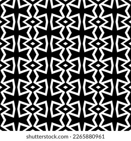 Vector geometric seamless pattern. Minimal ornamental background with abstract shapes. Black and white texture. Simple abstract ornament background. Dark repeat design for decor, fabric, cloth.
