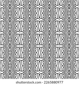 Vector geometric seamless pattern. Minimal ornamental background with abstract shapes. Black and white texture. Simple abstract ornament background. Dark repeat design for decor, fabric, cloth.