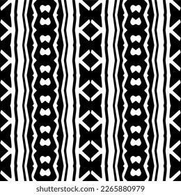 Vector geometric seamless pattern. Minimal ornamental background with abstract shapes. Black and white texture. Simple abstract ornament background. Dark repeat design for decor, fabric, cloth.