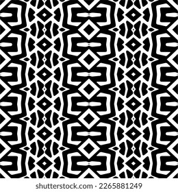 Vector geometric seamless pattern. Minimal ornamental background with abstract shapes. Black and white texture. Simple abstract ornament background. Dark repeat design for decor, fabric, cloth.