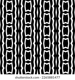Vector geometric seamless pattern. Minimal ornamental background with abstract shapes. Black and white texture. Simple abstract ornament background. Dark repeat design for decor, fabric, cloth.