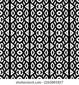 Vector geometric seamless pattern. Minimal ornamental background with abstract shapes. Black and white texture. Simple abstract ornament background. Dark repeat design for decor, fabric, cloth.