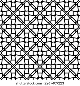 Vector geometric seamless pattern. Minimal ornamental background with abstract shapes. Black and white texture. Simple abstract ornament background. Dark repeat design for decor, fabric, cloth.