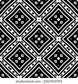 Vector geometric seamless pattern. Minimal ornamental background with abstract shapes. Black and white texture. Simple abstract ornament background. Dark repeat design for decor, fabric, cloth.