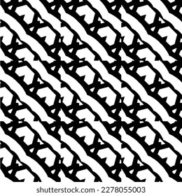Vector geometric seamless pattern. Minimal ornamental background with abstract shapes. Black and white texture. Simple abstract ornament background. Dark repeat design for decor, fabric, cloth.