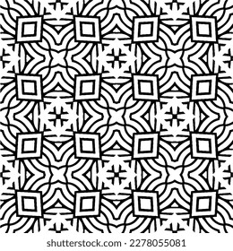 Vector geometric seamless pattern. Minimal ornamental background with abstract shapes. Black and white texture. Simple abstract ornament background. Dark repeat design for decor, fabric, cloth.