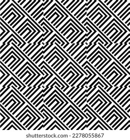 Vector geometric seamless pattern. Minimal ornamental background with abstract shapes. Black and white texture. Simple abstract ornament background. Dark repeat design for decor, fabric, cloth.