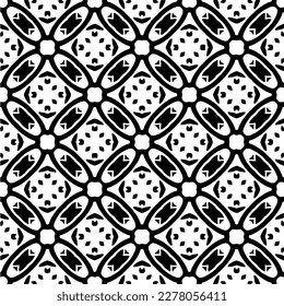 Vector geometric seamless pattern. Minimal ornamental background with abstract shapes. Black and white texture. Simple abstract ornament background. Dark repeat design for decor, fabric, cloth.