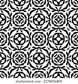Vector geometric seamless pattern. Minimal ornamental background with abstract shapes. Black and white texture. Simple abstract ornament background. Dark repeat design for decor, fabric, cloth.