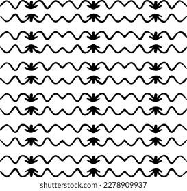 Vector geometric seamless pattern. Minimal ornamental background with abstract shapes. Black and white texture. Simple abstract ornament background. Dark repeat design for decor, fabric, cloth.