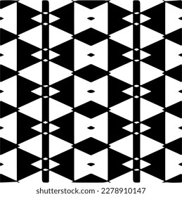 Vector geometric seamless pattern. Minimal ornamental background with abstract shapes. Black and white texture. Simple abstract ornament background. Dark repeat design for decor, fabric, cloth.