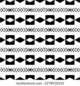 Vector geometric seamless pattern. Minimal ornamental background with abstract shapes. Black and white texture. Simple abstract ornament background. Dark repeat design for decor, fabric, cloth.