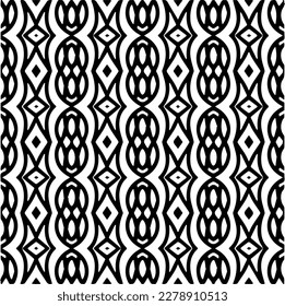 Vector geometric seamless pattern. Minimal ornamental background with abstract shapes. Black and white texture. Simple abstract ornament background. Dark repeat design for decor, fabric, cloth.