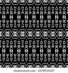 Vector geometric seamless pattern. Minimal ornamental background with abstract shapes. Black and white texture. Simple abstract ornament background. Dark repeat design for decor, fabric, cloth.