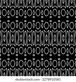 Vector geometric seamless pattern. Minimal ornamental background with abstract shapes. Black and white texture. Simple abstract ornament background. Dark repeat design for decor, fabric, cloth.