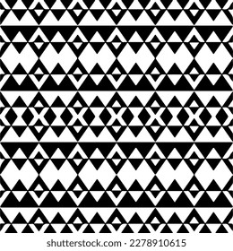 Vector geometric seamless pattern. Minimal ornamental background with abstract shapes. Black and white texture. Simple abstract ornament background. Dark repeat design for decor, fabric, cloth.