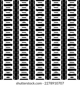 Vector geometric seamless pattern. Minimal ornamental background with abstract shapes. Black and white texture. Simple abstract ornament background. Dark repeat design for decor, fabric, cloth.