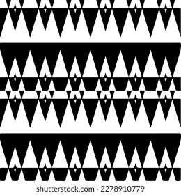 Vector geometric seamless pattern. Minimal ornamental background with abstract shapes. Black and white texture. Simple abstract ornament background. Dark repeat design for decor, fabric, cloth.