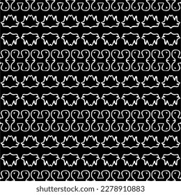 Vector geometric seamless pattern. Minimal ornamental background with abstract shapes. Black and white texture. Simple abstract ornament background. Dark repeat design for decor, fabric, cloth.