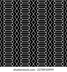Vector geometric seamless pattern. Minimal ornamental background with abstract shapes. Black and white texture. Simple abstract ornament background. Dark repeat design for decor, fabric, cloth.