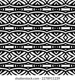 Vector geometric seamless pattern. Minimal ornamental background with abstract shapes. Black and white texture. Simple abstract ornament background. Dark repeat design for decor, fabric, cloth.