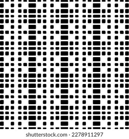 Vector geometric seamless pattern. Minimal ornamental background with abstract shapes. Black and white texture. Simple abstract ornament background. Dark repeat design for decor, fabric, cloth.