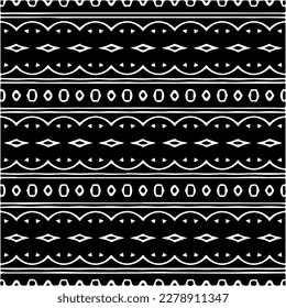 Vector geometric seamless pattern. Minimal ornamental background with abstract shapes. Black and white texture. Simple abstract ornament background. Dark repeat design for decor, fabric, cloth.