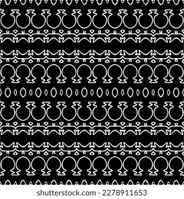 Vector geometric seamless pattern. Minimal ornamental background with abstract shapes. Black and white texture. Simple abstract ornament background. Dark repeat design for decor, fabric, cloth.