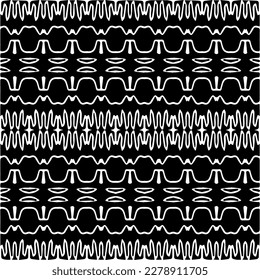 Vector geometric seamless pattern. Minimal ornamental background with abstract shapes. Black and white texture. Simple abstract ornament background. Dark repeat design for decor, fabric, cloth.