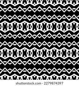 Vector geometric seamless pattern. Minimal ornamental background with abstract shapes. Black and white texture. Simple abstract ornament background. Dark repeat design for decor, fabric, cloth.