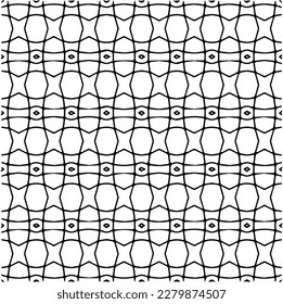 Vector geometric seamless pattern. Minimal ornamental background with abstract shapes. Black and white texture. Simple abstract ornament background. Dark repeat design for decor, fabric, cloth.