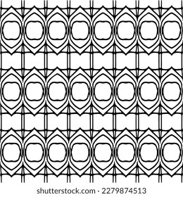 Vector geometric seamless pattern. Minimal ornamental background with abstract shapes. Black and white texture. Simple abstract ornament background. Dark repeat design for decor, fabric, cloth.