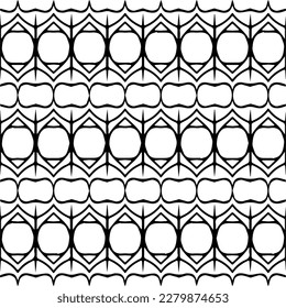 Vector geometric seamless pattern. Minimal ornamental background with abstract shapes. Black and white texture. Simple abstract ornament background. Dark repeat design for decor, fabric, cloth.