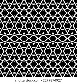Vector geometric seamless pattern. Minimal ornamental background with abstract shapes. Black and white texture. Simple abstract ornament background. Dark repeat design for decor, fabric, cloth.