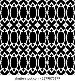 Vector geometric seamless pattern. Minimal ornamental background with abstract shapes. Black and white texture. Simple abstract ornament background. Dark repeat design for decor, fabric, cloth.