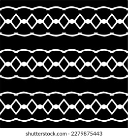 Vector geometric seamless pattern. Minimal ornamental background with abstract shapes. Black and white texture. Simple abstract ornament background. Dark repeat design for decor, fabric, cloth.