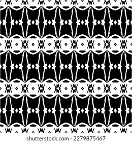 Vector geometric seamless pattern. Minimal ornamental background with abstract shapes. Black and white texture. Simple abstract ornament background. Dark repeat design for decor, fabric, cloth.