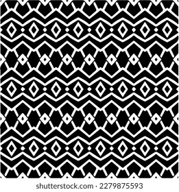 Vector geometric seamless pattern. Minimal ornamental background with abstract shapes. Black and white texture. Simple abstract ornament background. Dark repeat design for decor, fabric, cloth.